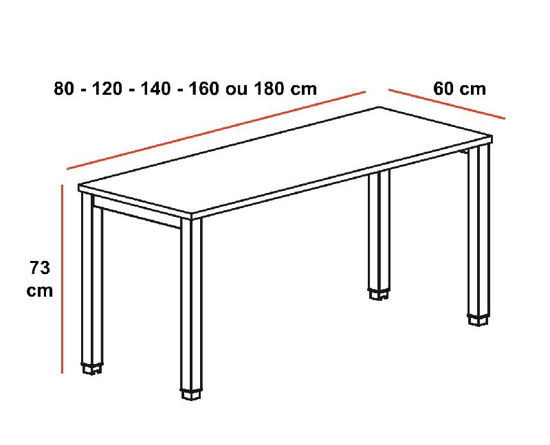 Bureau rectangulaire Tempo - Mobel Linea - 120, Alu, Acacia foncé_1