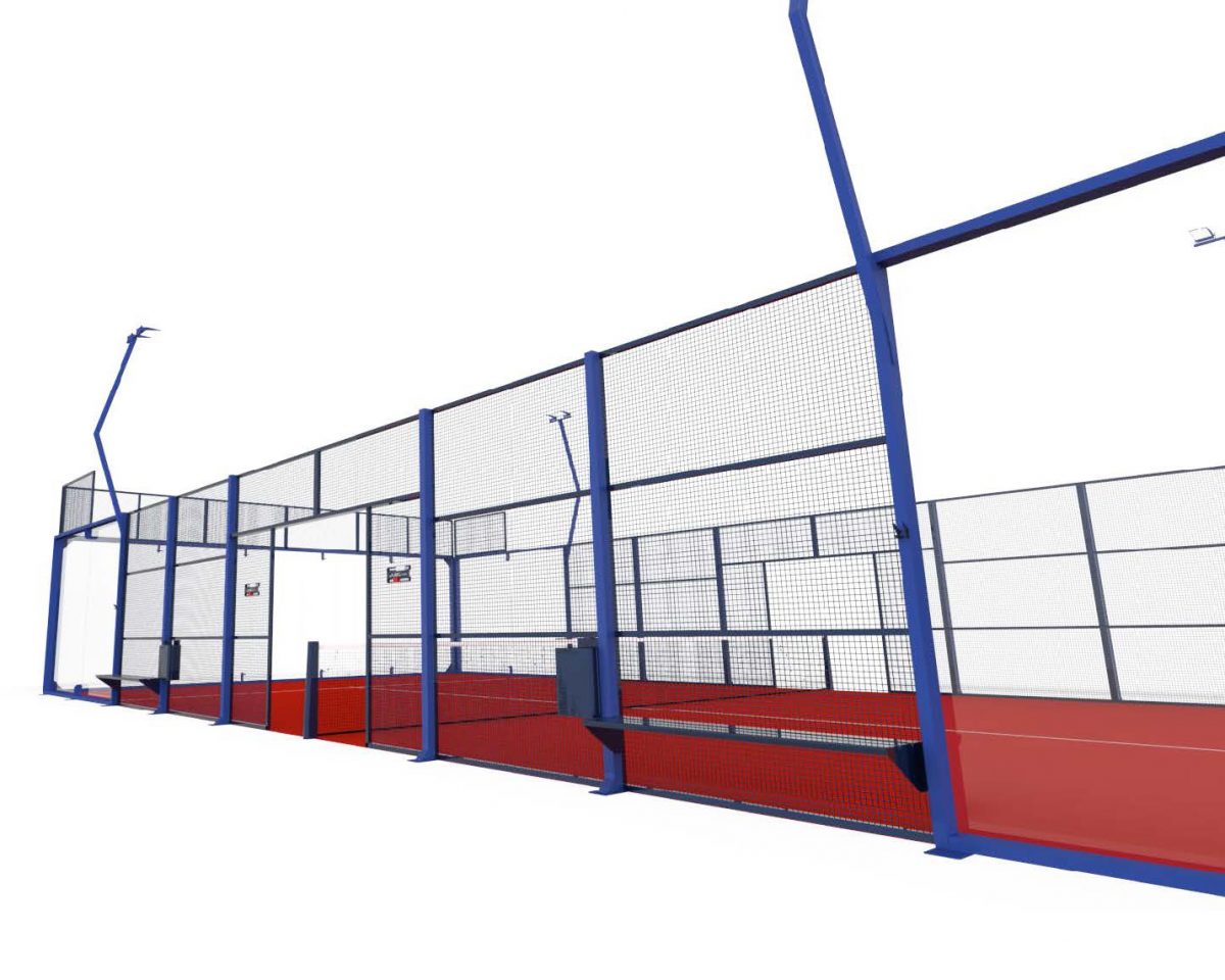 Terrain de Padel 'PANORAMIC' - 108 mètres de tube de 120 x 60 x 2 mm - 14 unités de 1 x 2 mètres de cadres grillagés_1