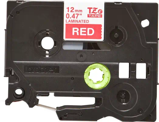 Brother TZE-435 ruban d'étiquette Blanc sur rouge_1