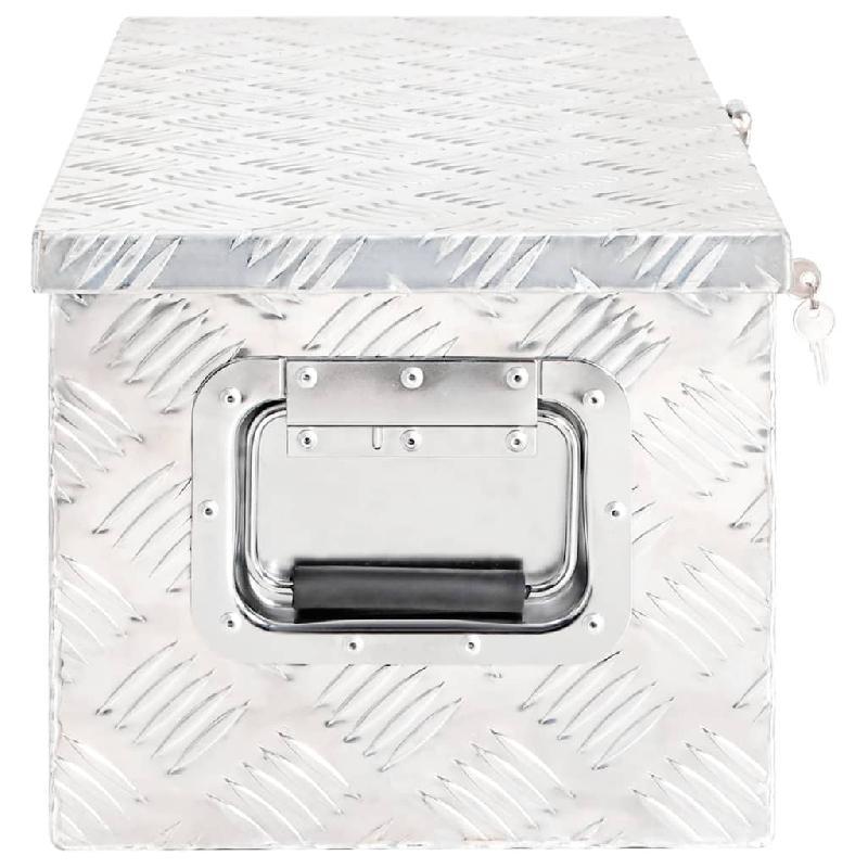 Vidaxl boîte de rangement argenté 70x31x27 cm aluminium 152250_1