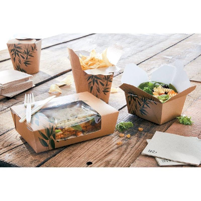 Boîte alimentaire à fenêtre Feel Green 1980ml 19,8x14x6,4cm - par 50_1