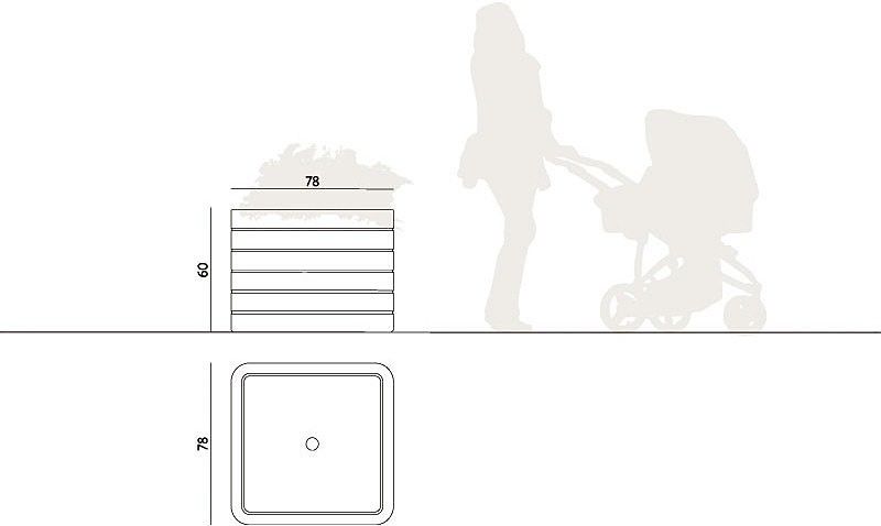 Jardinière Vega 133169 - Komserwis - béton sablé ou peint - hauteur 60 cm_1