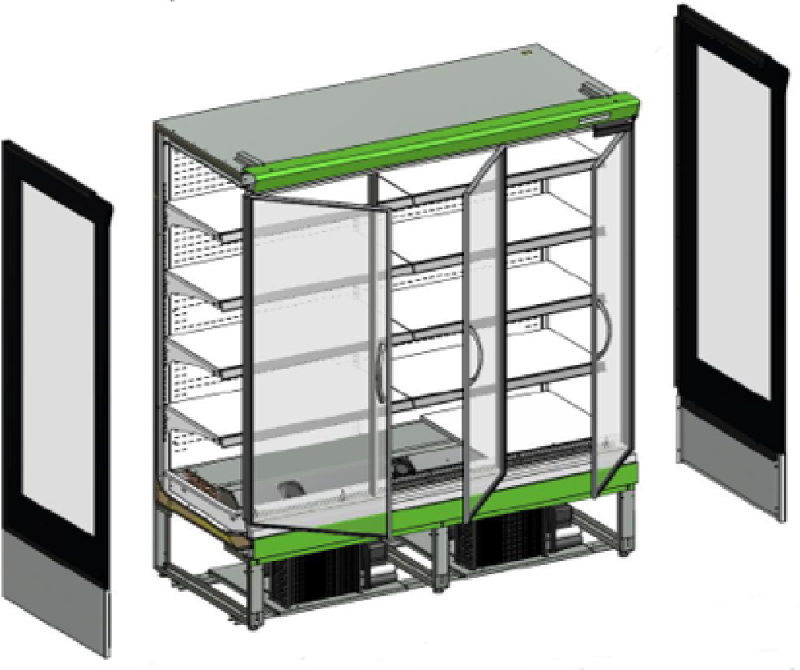 Vitrine réfrigérée pour supermarché à froid positif 1350mm Profondeur 920mm EXTRA1250CD TEFCOLD_1