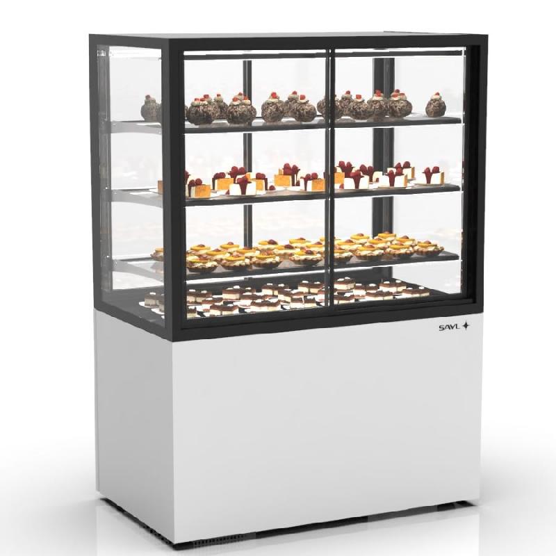 Vitrine réfrigérée INTEGRA sur base - 1000 mm - 4 niveaux - H1400 mm - IN100/80-140 | Sayl Barcelona - 815 mm, Accès avant et arrière, 1400_1
