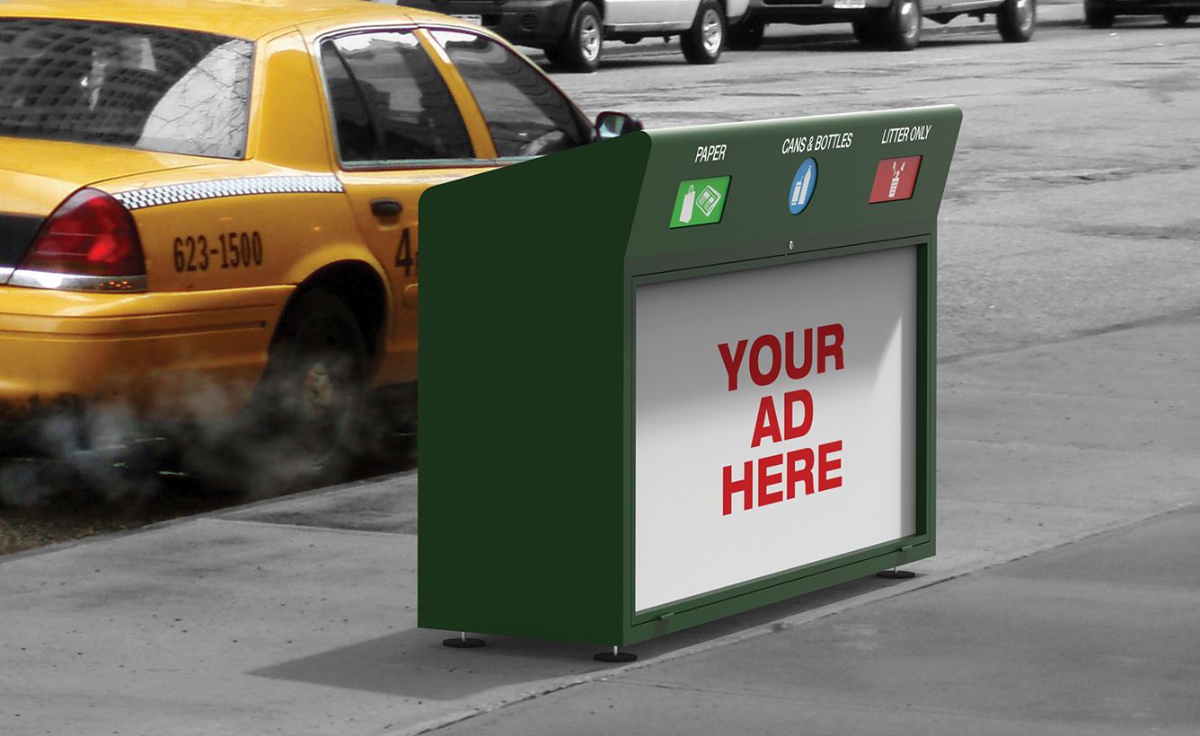 Cyc éco point - poubelle publique Larus - acier - 2 ou 3 entrées_1