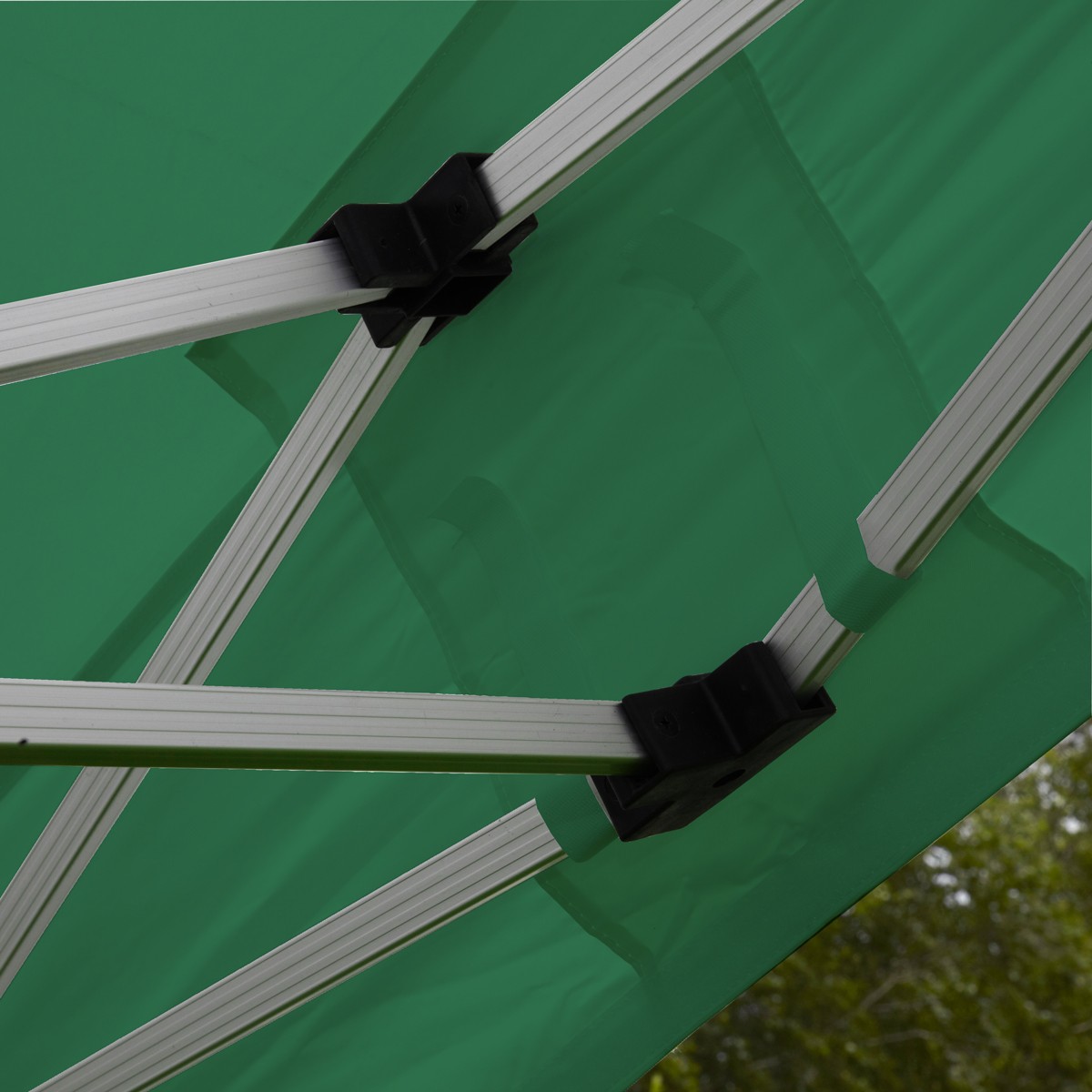 Tente pliante 3x3m - Aluminium 40mm - Toit vert 300g/m² imperméable et anti-UV_1