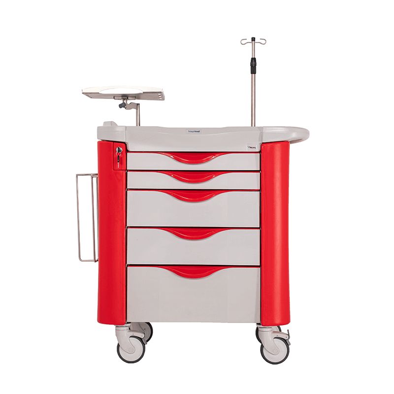 Chariot d'urgence médical - Mespa Healthcare - profondeur 585 mm, structure polymère, tiroirs verrouillables_1