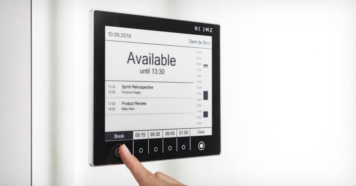 Écran de réservation de salles - ROOMZ - sans fil, interface intuitive, compatible Wi-Fi et services de messagerie_1