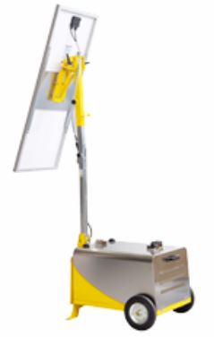 Kit pour alimentation photovoltaïque 12V pour chantiers routiers - KIT100 SL23 avec panneau monocristallin et chariot SL23_1