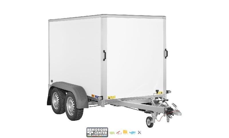 Remorque fourgon en bois SARIS - GO 255 132 2000 2 - 2 essieux roues extérieures - PTAC : 2000 Kg - 255 x 132 x H150 cm - Reference -FOURGON_CARGO_1300_BLANC_1