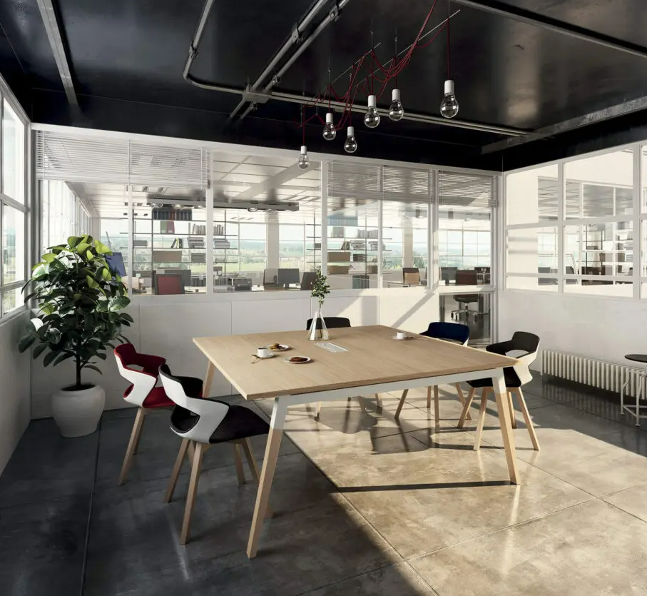 Table de réunion esthétique et pratique pour environnements flexibles_1