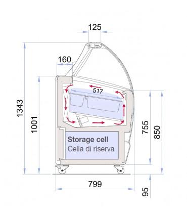 Vitrine à crèmes glacées froid ventilé, pour chr, traiteurs, boulangeries, pâtisseries, marchands de glace et snacks -  bermudalx isa_1