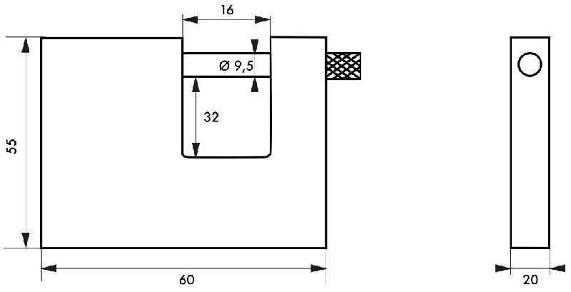 Cadenas à clé Land 60 mm - Corps monobloc en acier massif - Haute sécurité pour chaînes - Thirard_1