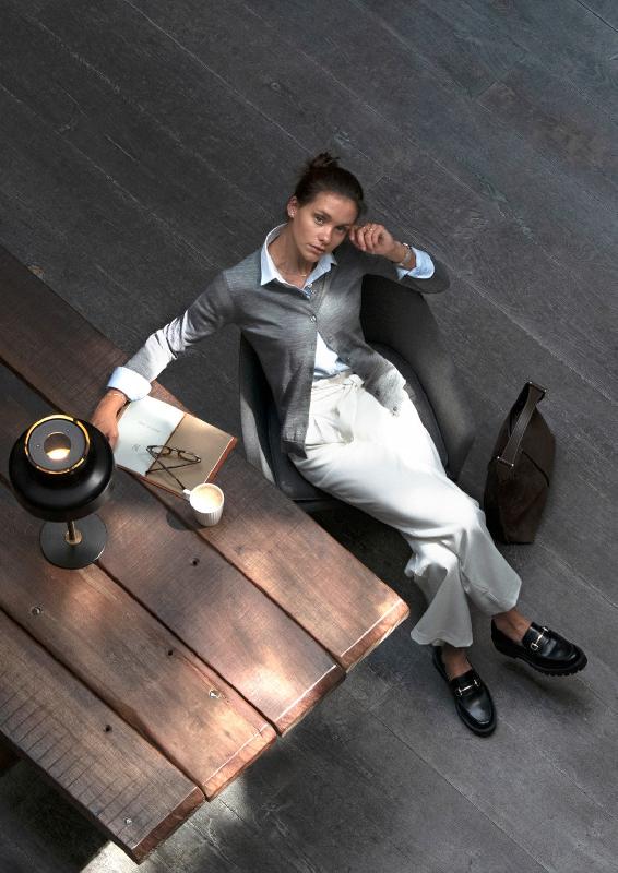 Cardigan luxueux en mélange de laine mérinos - Phoenix Femmes - Noir - Nimbus_1