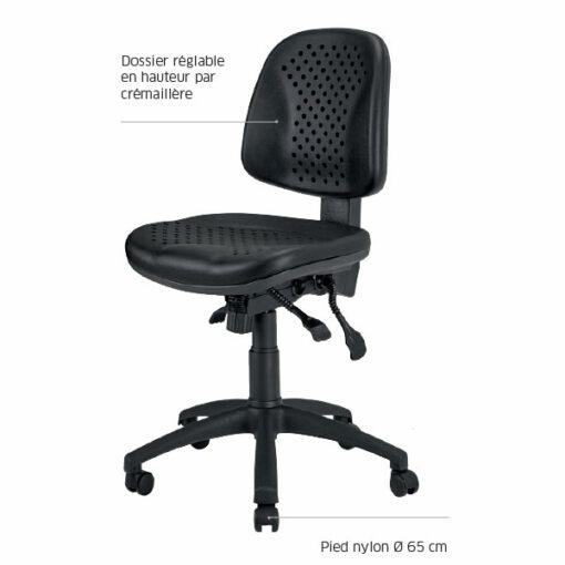 Chaise d'atelier technique TESS neuf - siège résistant et ergonomique pour travaux exigeants_1