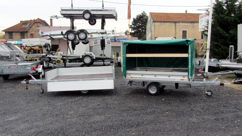 Remorque bâchée plateau Humbaur 1451 - 1 essieu, roues 195/55 x 10 avec frein - transport polyvalent_1