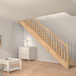 Escalier droit sur mesure traditionnel en bois | oéba_1