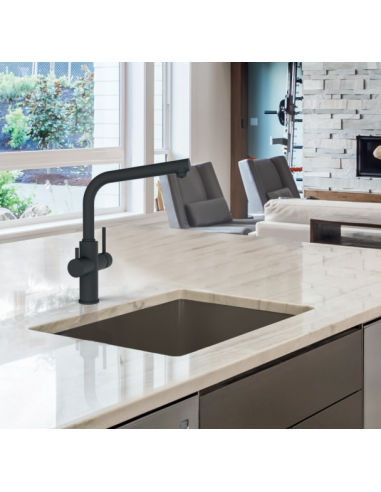 Robinet Mitigeur 3 Voies METAL FREE - Noir Mat - Certifié ACS, AENOR et NF - Technologie EcoNature_1