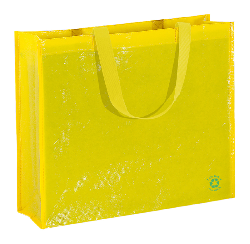 Sac shopping éco - non-woven laminé 100 g/m² - couleur jaune - poids 55 g_1
