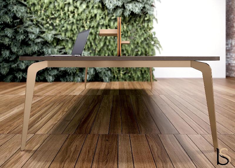 Bureau bench 4 personnes Blade - Alea - Non, 320, Cacao_2
