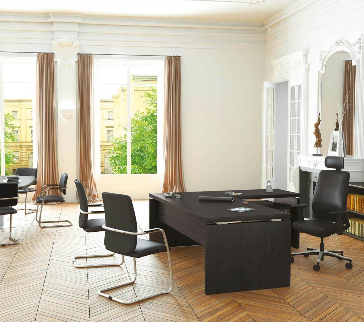 Bureau de direction robuste et de qualité - XENION - fabrication française en bois mélaminé PEFC_1