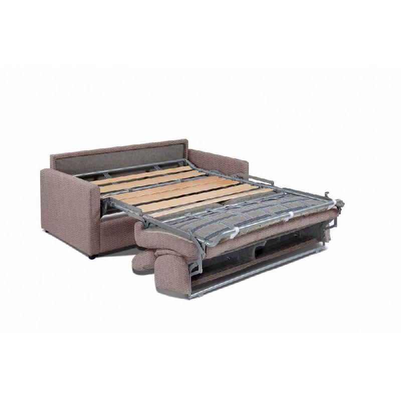 Canapé convertible ALMUT 140 cm - Matelas 16 cm - Système express - Sommier lattes RENATONISI - Tissu microfibre rose_1