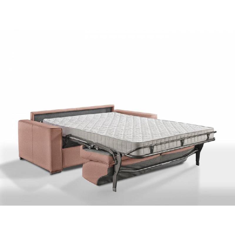Canapé convertible express premium 140 cm - sommier à lattes Renatonisi - matelas Bultex - velours orange_1