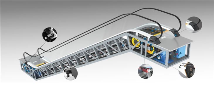 Escalator intérieur avec convoyeur à chaîne à structure spéciale