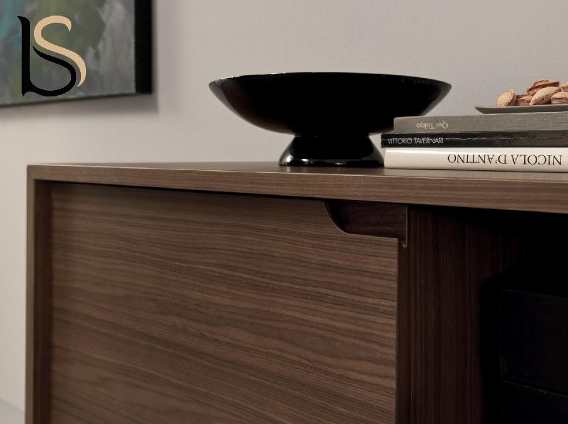 Meuble de service en bois - Martex - Blanc pastel, Noyer_1