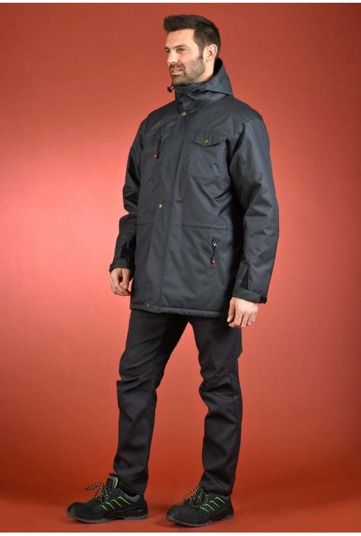 Parka Workfit réf. 370*ppu - Col montant, capuche amovible, multipoches et doublure matelassée_1