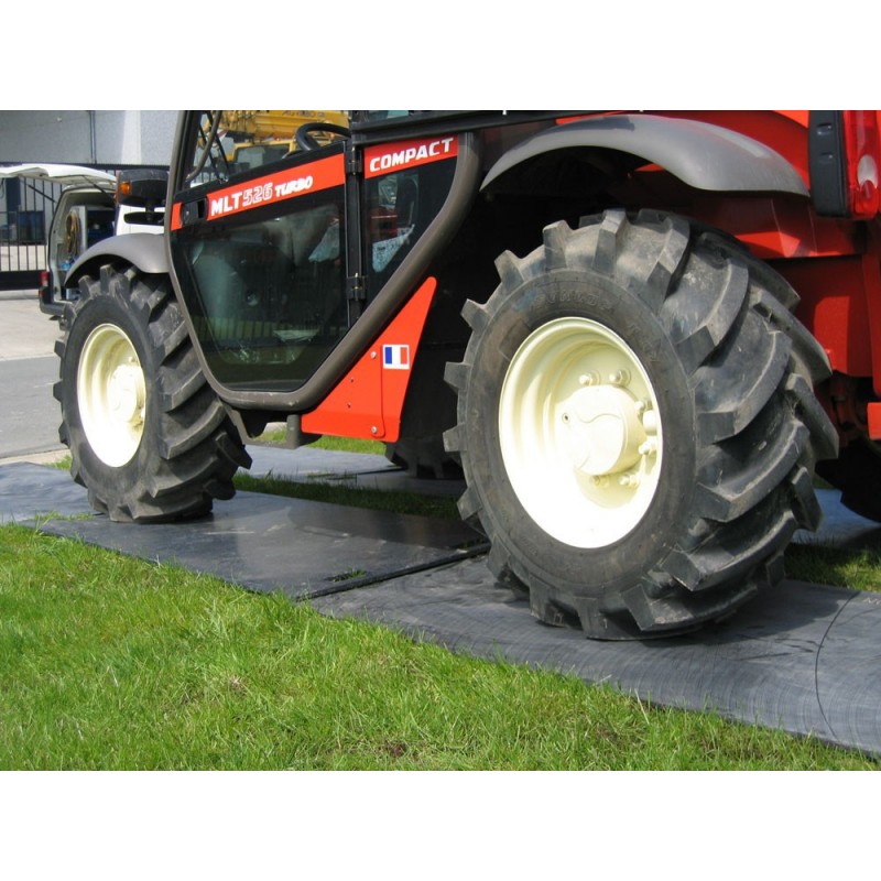 Plaques de roulage et de protection des sols en polyéthylène antidérapant - légères et flexibles_1