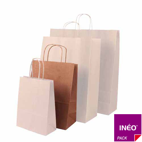 Sac kraft brun à poignées torsadées (paquet de 50) - sac personnalisable - plusieurs dimensions disponibles_1