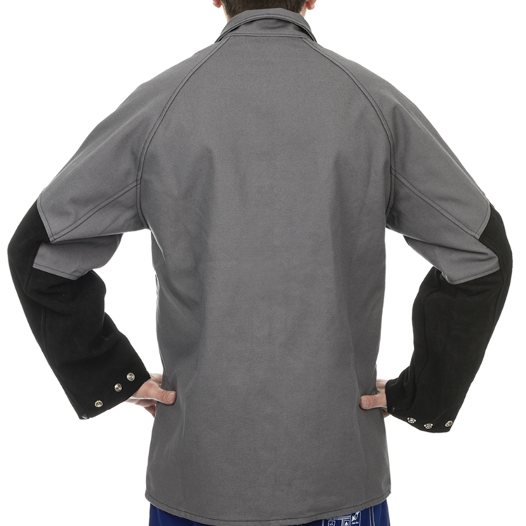 Veste de soudeur coton ignifugé 520g avec renforts en cuir croûte de vache - pcvtc10 - weldas_1
