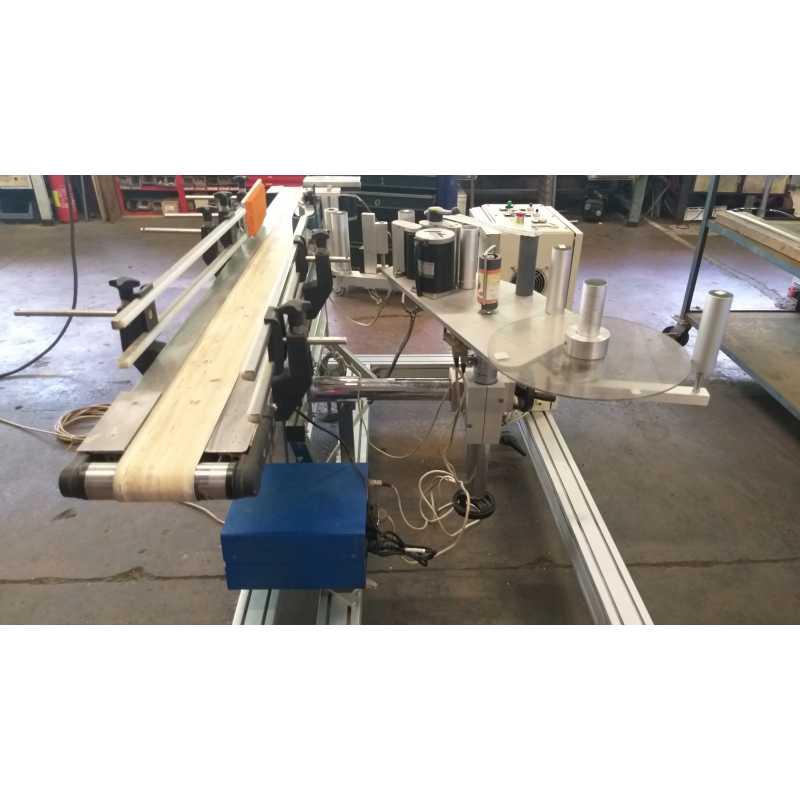 5043 - Étiqueteuse Altech pour flacons ronds - Occasion - Hauteur banderolage 55 mm - Largeur convoyeur 100 mm_1