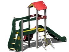 Structure pour aire de jeux combinée - 1 tour Neo avec glissière PE - Neo10907i - Crea Equipements_1