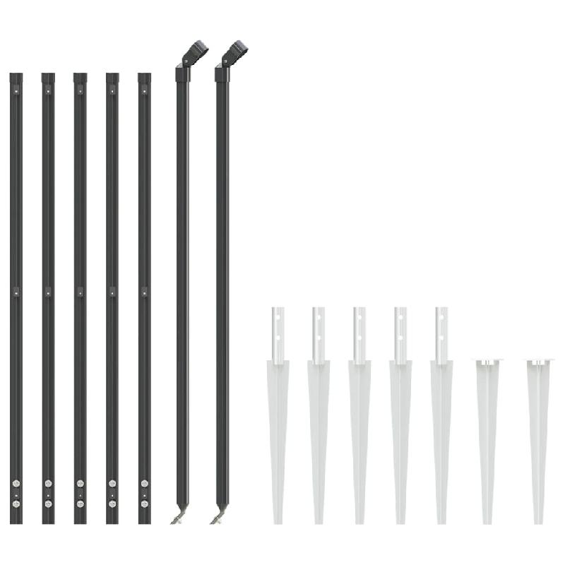 Vidaxl clôture en treillis métallique et ancrage anthracite 1,1x10 m 154274_1