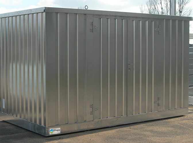 Bungalow de stockage isolé avec rétention intégrée - 4m x 2m - 914 L - DIFOPE_1