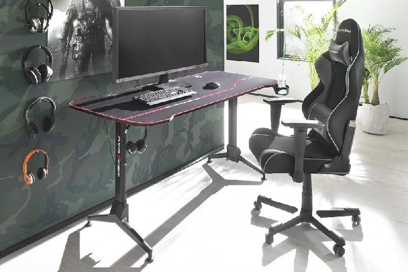 Bureau assis debout électrique réglable en hauteur - Plateau bois imitation carbone 160x60 cm - DX Racer Gaming 5_1