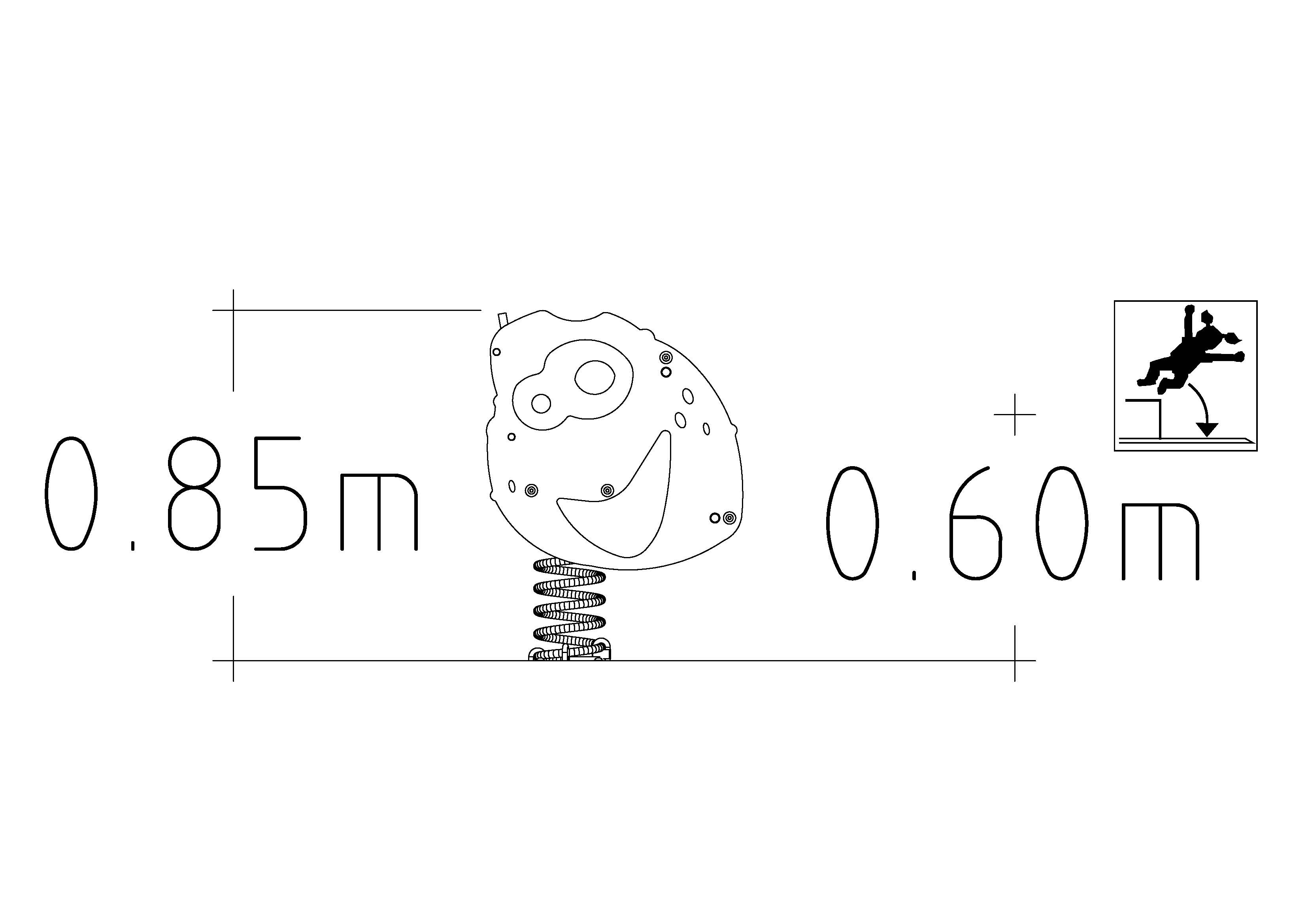 Jeu sur ressort Yo-Yo 1 place - réf 8019886 - Hags - Bleu - Scellement béton_1