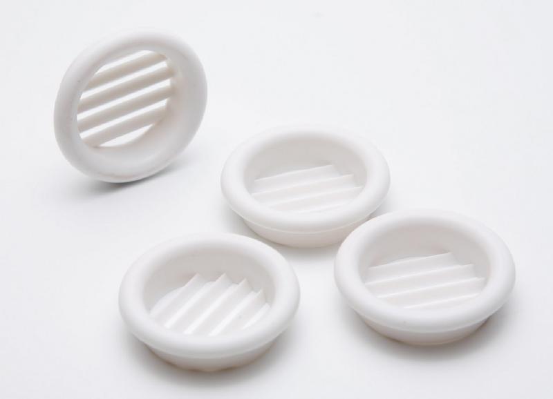 Lot de 4 grilles d'aération en ABS naturel - Diamètre 4 cm - Pour meubles - Passage d'air 6 cm²_1