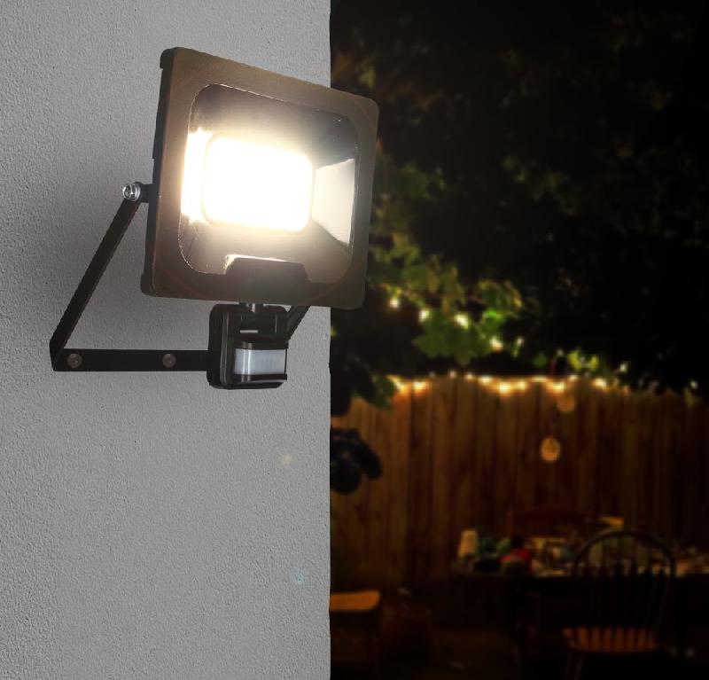 Projecteur mural NINO 50W 4000lm - Détecteur de mouvement paramétrable - IP65 - Noir mat_1