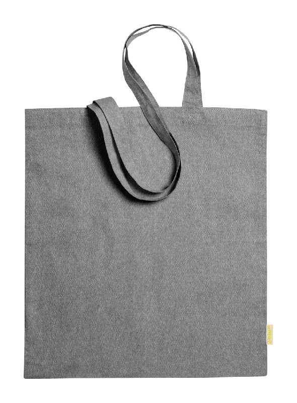 Tote bag en coton recyclé - anses longues - 120 g/m² - couleur gris cendré - 60 gr_1