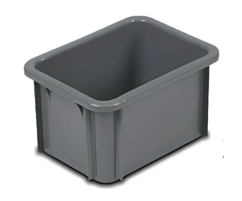 Bac de manutention - Lot de 10 - Polyéthylène - Blanc ou gris - Résistant aux chocs et UV_1