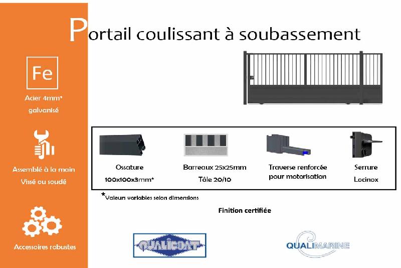 Portail coulissant à soubassement - 3000 / 1750_1