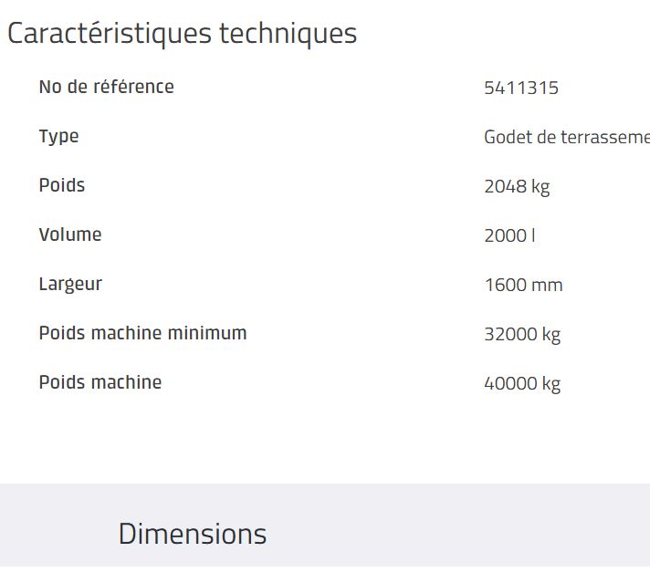 S80 Edge godet d'excavation - Rototilt - capacité 2000 L_1