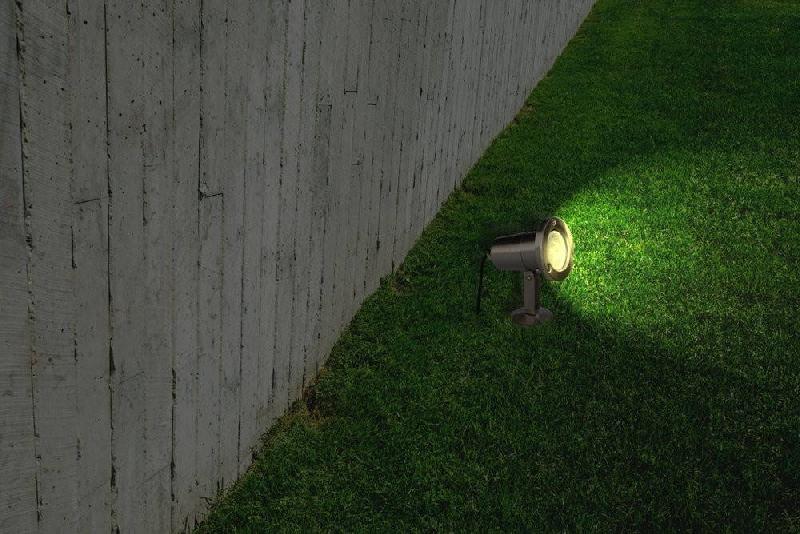 Spot extérieur sur piquet GU10 - LED 5W 380lm - IP44 - Blanc chaud 3000K - Finition inox_1