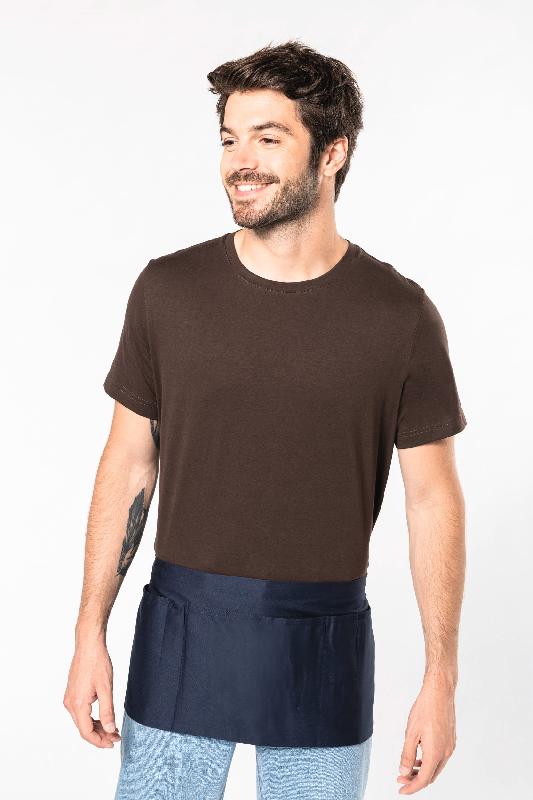 Tablier polycoton court Kariban - Réf: K896 - 5 poches - Couleur Denim aspect vieilli_1