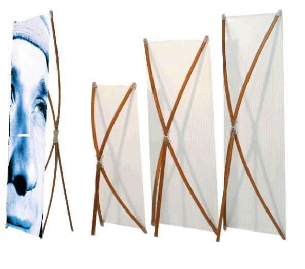 X banner - Totem pliable en bambou 80x180 cm avec sac de transport_1