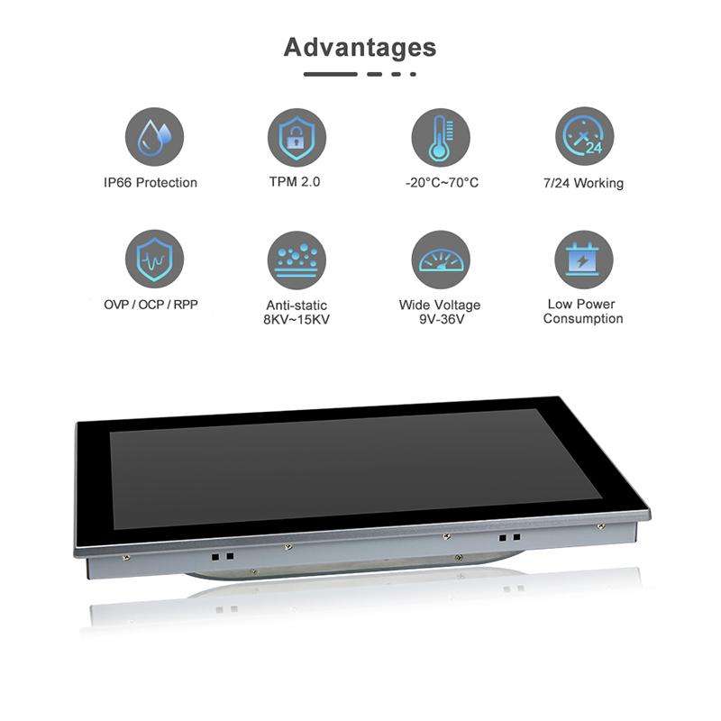 Panel PC industriel fanless 13,3 pouces Full HD - façade élargie et zone NFC - EVI-133WNC_1