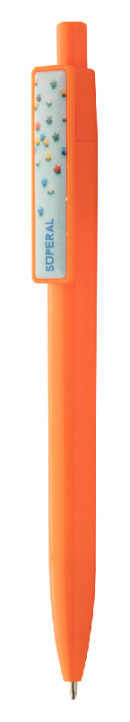 Stylo à bille en plastique - encre bleue - clip spécial pour doming ou impression UV_1